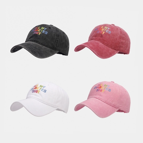 Berretto Da Baseball In Cotone Lavato Retrò Cappello Da Sole Casual Con Stampa Lettere Colorate Regolabile Unisex