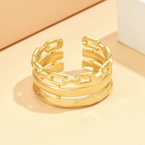Edelstahl Kette Offener Ring Für Damen Mehrlagig Verstellbar Gold Silber Überzogen Minimalistisch Stapelbar Band Ring Schmuck