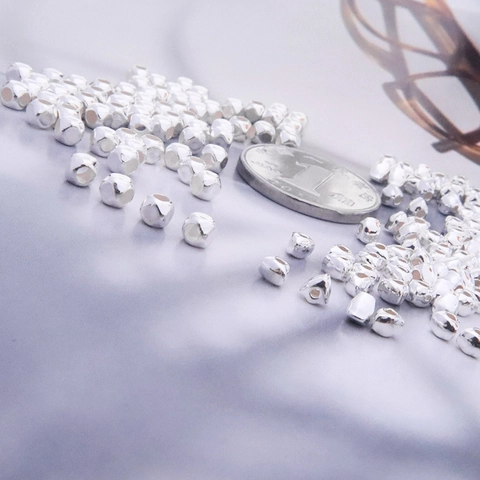 925 Sterling Silber Dreieck Sechseck Zwischenperlen DIY Schmuckherstellung Geometrische Lose Perlen