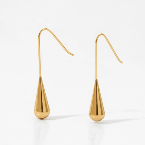 Pendientes De Gota De Lágrima Acero Inoxidable Chapado En PVD Extragrande Minimalista Joyería Para Mujer