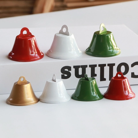 Christmas Metal Bell Ornaments Iron Lacquer Festival Holiday Decoration Tree Hanging Colorful Glossy Home Decor Accessories