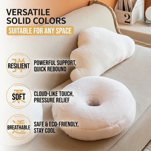 Kunstkaninchenfell Plüsch Dekokissen Weiches Herz Wolke Donut Form Kissen Für Sofa Bett Home Deko