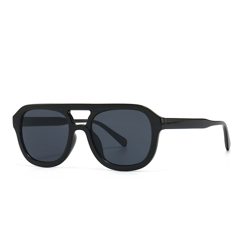 Occhiali da Sole Quadrati Flat Top Moderni Retrò per Uomo Donna Protezione UV400 Montatura in Plastica Lenti in PC Doppio Ponte