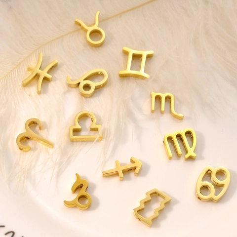 Zodiac Sternzeichen Symbole Anhänger Edelstahl DIY Schmuckherstellung Halskette Armband Zubehör