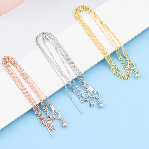 316L Stainless Steel Adjustable DIY Chain Necklace Minimalist Vacuum Plated Cable Chain For Women Fashion Jewelry Gift