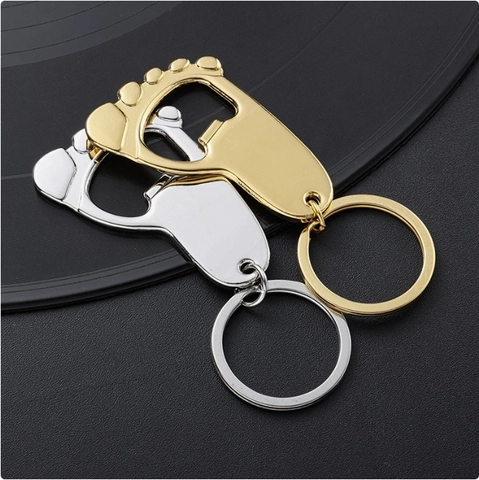 Creative Footprint Shape Metal Keychain Bottle Opener Zinc Alloy Key Ring For Beer Party Favor Daily Use Souvenir Gift