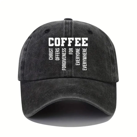 Gorra De Béisbol De Algodón Lavado Impresión COFFEE Protección Solar Al Aire Libre Vintage Gorro Ajustable Hombre Mujer
