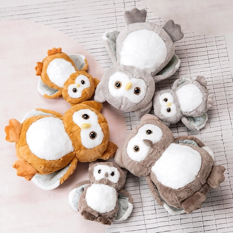 Cute Owl Plush Toy Soft Rabbit Fur Soothing Animal Pillow Home Decor Stuffed Doll For Children Birthday Gift