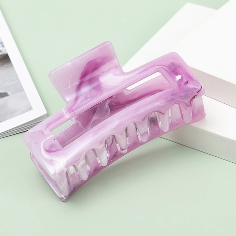 Square Hair Claw Clip Marble Pattern Acetate Elegant French Large Strong Hold For Thick Hair Women Accessories