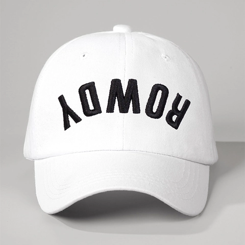 Gorra De Béisbol Bordado Letra Rowdy Invertida Color Block Ajustable Protección Solar Retro Streetwear Unisex Sombrero