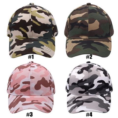 Gorra de Béisbol de Camuflaje Unisex Algodón Ala Curva Ajustable Sombrero de Sol Deportes al Aire Libre Moda Streetwear