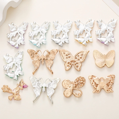 Accessori Gioielli Farfalla Lega Strass Smalto Pietra Occhio Di Gatto Perla Artificial Ciondoli DIY Decorazione Telefono Scarpa Dolce