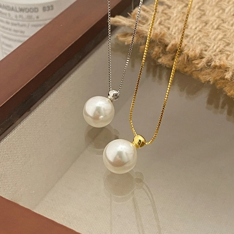 Collana Con Ciondolo Di Perla Artificial Argento Sterling 925 Retro Francese Lusso Design Di Nicchia Gioielli Per Donne Regalo Elegante