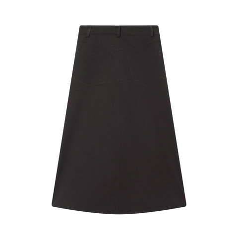 Midi Rok Met Asymmetrische Zoom Hoge Taille A-Lijn Polyester Twill Geplooid Geplooid Streetwear Chic Voor Dames