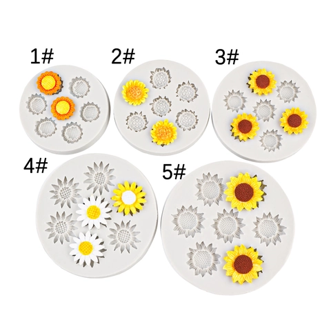 Sunflower Daisy Flower Shape Silicone Mold For Fondant Chocolate Resin Clay DIY Craft Baking Decorating Tool Flexible