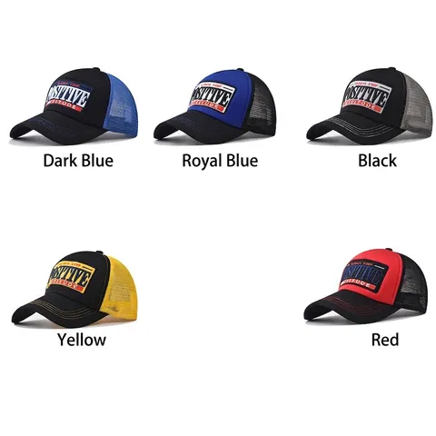 Cappello Trucker Ricamo Positive Attitude Rete Traspirante Regolabile Baseball Unisex Aperto Protezione Solare