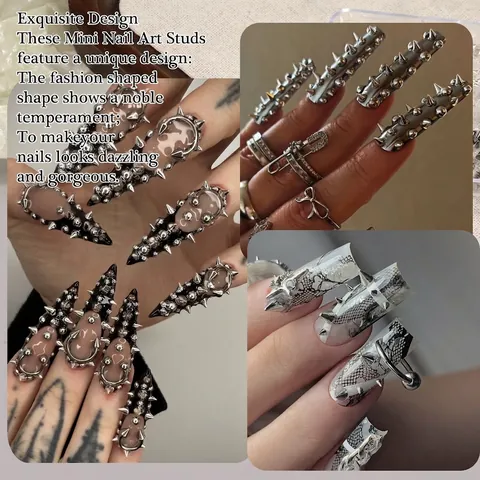 Décoration Art Ongles Alliage Métal Pointes Cônes Punk 3D Gothic Charms DIY Accessoires Manucure