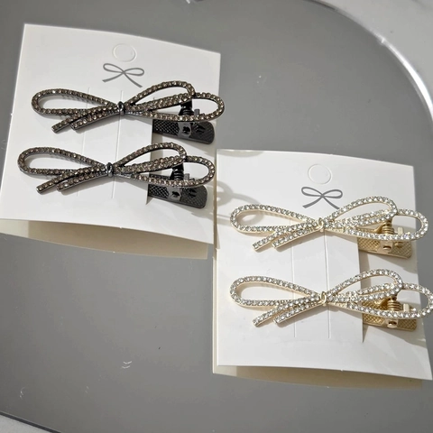 Pinza De Pelo Con Lazo De Strass De Moda Pinza De Pico De Pato De Aleación Dulce Accesorios De Peinado Para Mujeres Niñas