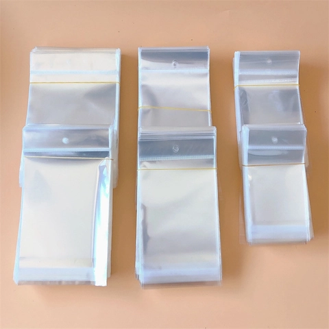 Clear Plastic Packaging Bags Self Sealing With Hanging Holes For Jewelry Earrings Hair Accessories Display Storage Bags