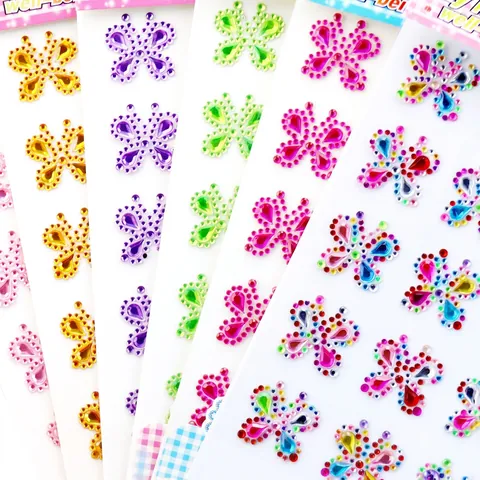 Pegatinas De Diamantes De Imitación De Cristal De Mariposa Acrílico Autoadhesivo Decorativo Para Teléfono Móvil Scrapbook Niños