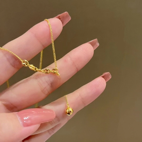 Halskette Aus Titanstahl Gold Mit Glücksschriftzeichen Anhänger Für Damen Hohl-Anhänger Schlüsselbein-Kette Neujahrsgeschenk