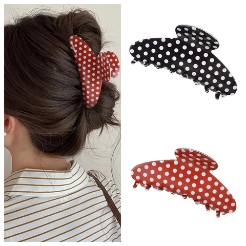 Molletta Per Capelli PVC A Pois Semicerchio Pinza A Squalo Moda Dolce Copricapo Per Donne Ragazze