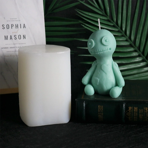 Voodoo Doll Silicone Mold For Candle Making DIY Resin Soap Halloween Spooky Doll Shape Crafting Tool Handmade