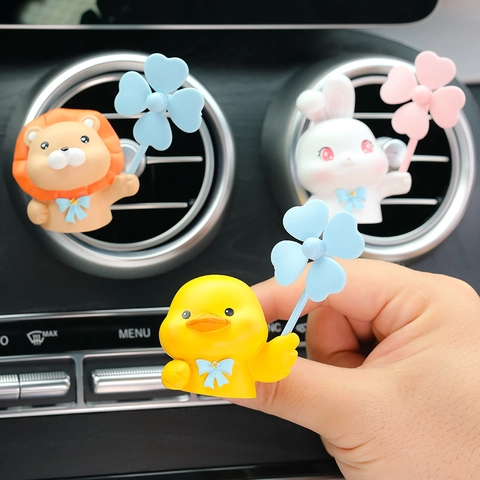 Auto Lüftungsschlitz Aromatherapie Clip Harz Cartoon Tier Rotierende Windmühle Innen Dekorative Propeller Duft Ornament