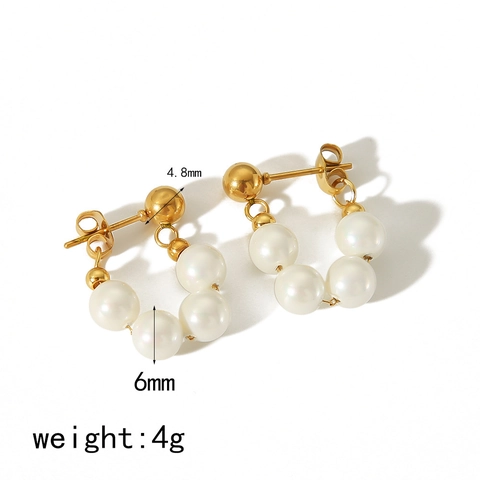 Orecchini Pendenti A Forma Di U Con Künstliche Perle Imitazione Barocche Acciaio Inossidabile Design Minimalista Per Donna Versatili