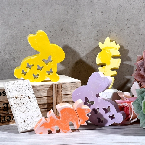 Rabbit Carrot Silicone Mold Butterfly Pattern DIY Craft Resin Plaster Easter Home Decor