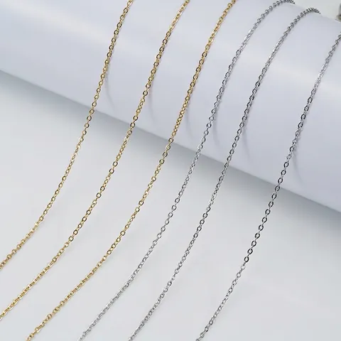 Collana Catena A Maglia In Acciaio Inossidabile Placcato Oro 18K Accessorio Per Gioielli Fai Da Te Versatile Per Donna Uomo