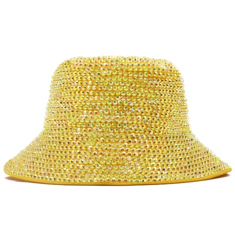 Cappello Da Pescatore Con Strass Cotone Luccicante Cristallo Cappello Per Festa Palcoscenico All Aperto Lusso Donne Uomini