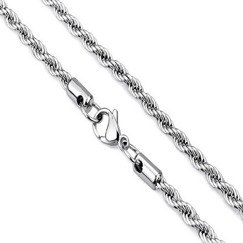 Edelstahl Kordelkette Halskette Hip Hop Polierte Metallgliederketten Für Männer Frauen Langlebiger Schmuck