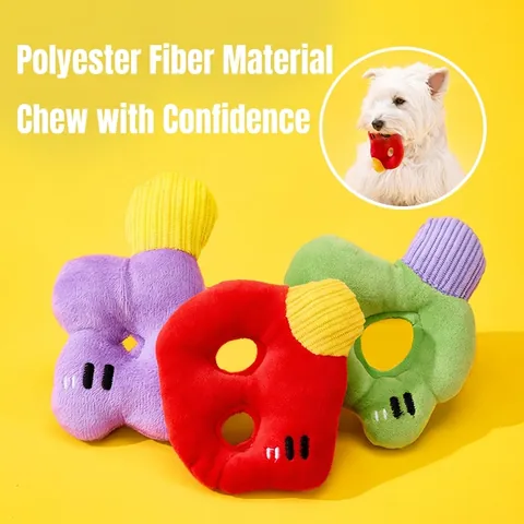 Jouet Siffleur Pour Chien En Peluche Forme De Lettre Jouet À Mâcher Interactif Pour Petits Moyens Chiens Polyester Velours