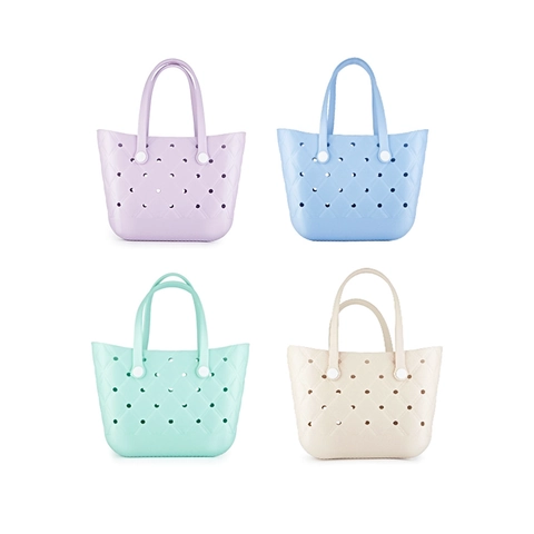 EVA Wasserdichte Strandtasche Große Kapazität Hohl Loch Design Diamant Gitter Handtasche Für Frauen Lässige Reisen