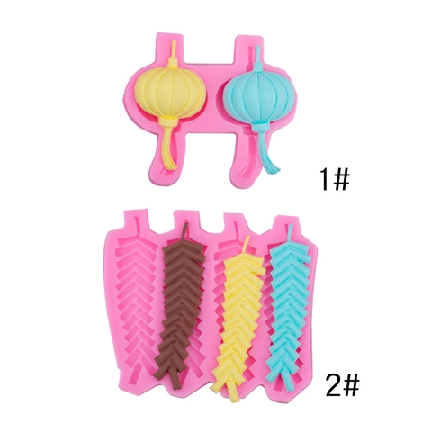 Silicone Mold Traditional Chinese New Year Firecracker Lantern Shape For Fondant Chocolate Cake Decor DIY Craft