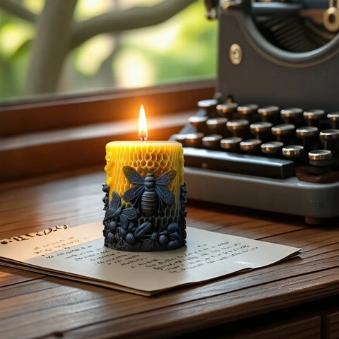 Bee Honeycomb Relief Silicone Candle Mold 3D Flower Pattern Flexible For DIY Handmade Craft Aromatherapy Soap Making