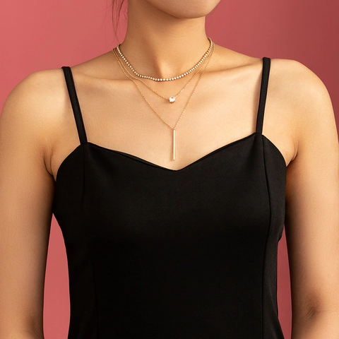 Layered Gold Star Moon Pendant Necklace For Women Rhinestone Artificial Pearl Coin Heart Fringe Choker Fashion Jewelry
