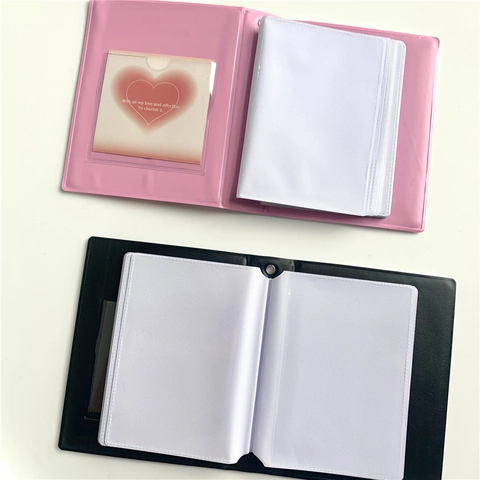 Mini Heart Photo Album PVC Gradient Collect Book For Polaroid And Kpop Photocards Portable Dreamy Hollow Card Binder