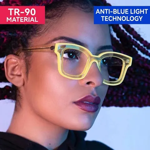 Quadratische Blaulichtfilter Brille TR90 Rahmen Mode Klare Gläser Computer Lesebrille Unisex