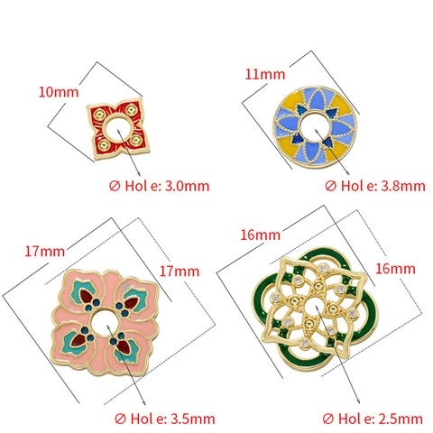 Breloques Florales En Émail Vintage Pendentifs En Laiton Pour Fabrication De Bijoux DIY Boucles D'oreilles Collier Style Ethnique