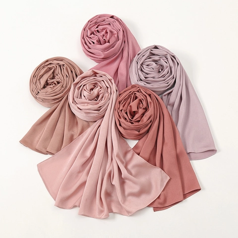 Long Satin Hijab Scarf For Women Satin Feel Solid Color Elegant Breathable Shawl Wrap Muslim Headscarf Fashion Accessory