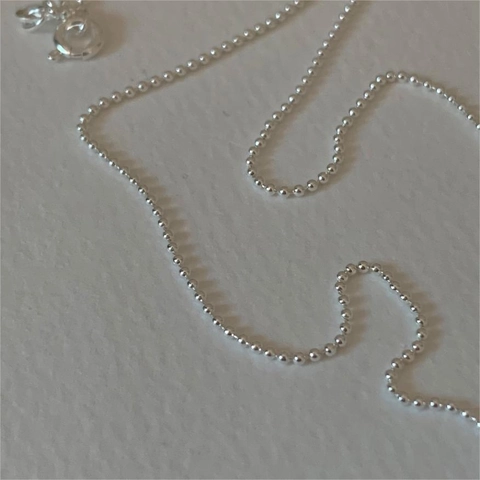 925 Sterling Silber Rundperlenkette Halskette Minimalistische Glatte Kugel Choker Schmuck Für Damen Täglich Elegant