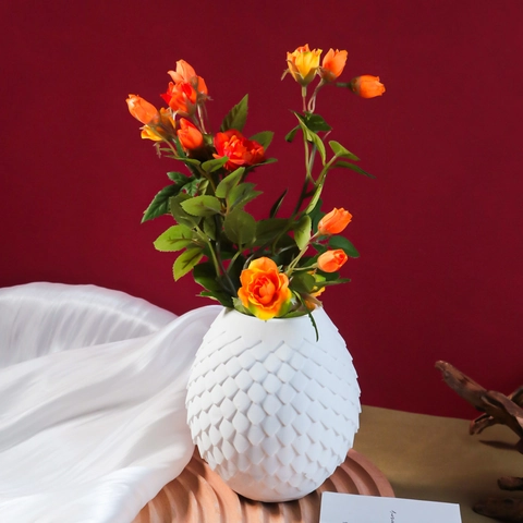 Snake Scale Texture Silicone Mold DIY Vase Pot 3D Pineapple Pattern Plaster Cement Casting Home Decor Handcrafted