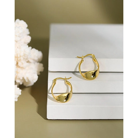 Minimalisti Orecchini a Cerchio Torsione in Argento Sterling S925 Per Donna Orecchini Geometrici a Onda Irregolare Regalo Gioielli Personalizzati