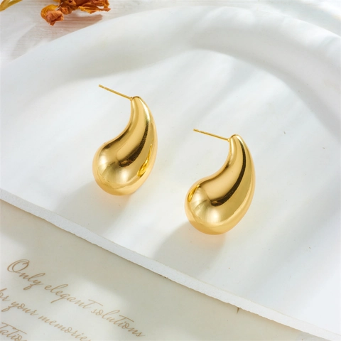 Minimalist Titanium Steel Waterdrop Stud Earrings For Women Irregular Geometric Gold Silver Plated Fashion Jewelry Accessories