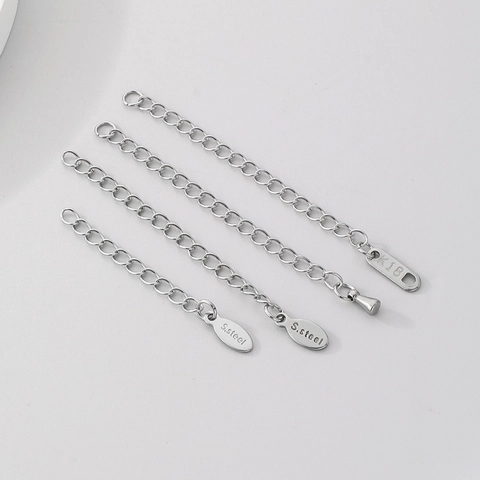 Stainless Steel Extension Chain For DIY Jewelry Making 18K Gold Plated Tail Chain Connector Findings