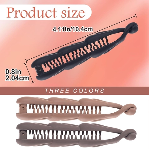 Matte Banana Hair Clip Twist Chain High Ponytail Holder Frosted Plastic Elegant Hair Accessory For Women Girls