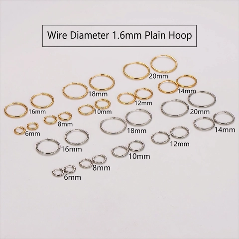 Pendientes De Aro Acero Inoxidable 304 Chapado En Oro 18K Liso Redondo Geométrico Minimalista Moda Unisex