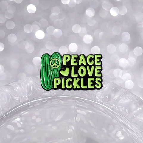 Funny Pickle Enamel Pin Creative Cartoon Jar Brooch For Women Men Alloy Lacquer Emotional Support Powered By Pickles Badge